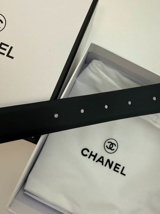 Chanel Black Leather Belt